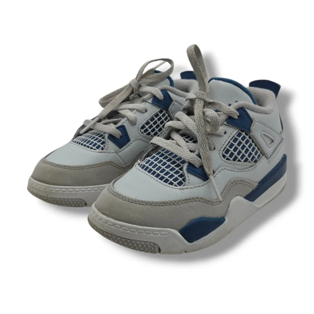 Nike Jordan‎ 4 Retro Sneakers TD Child 10 Military Blue BQ7670-141